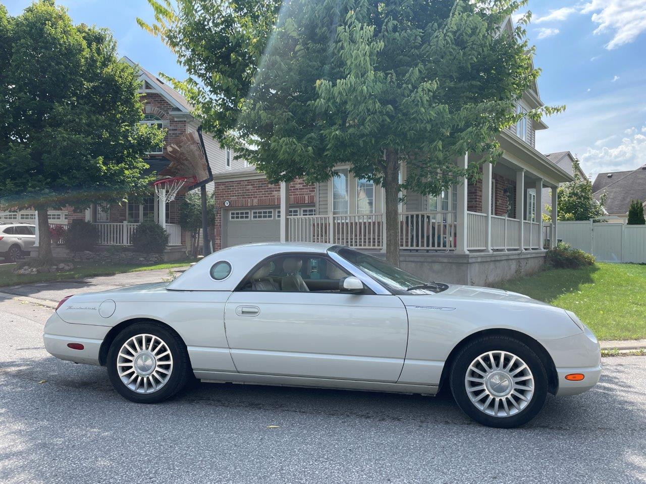 2005 Ford Thunderbird Convertible 50th Anniversary Cashmere Edition #517 of 1500 with Hardtop and Stand