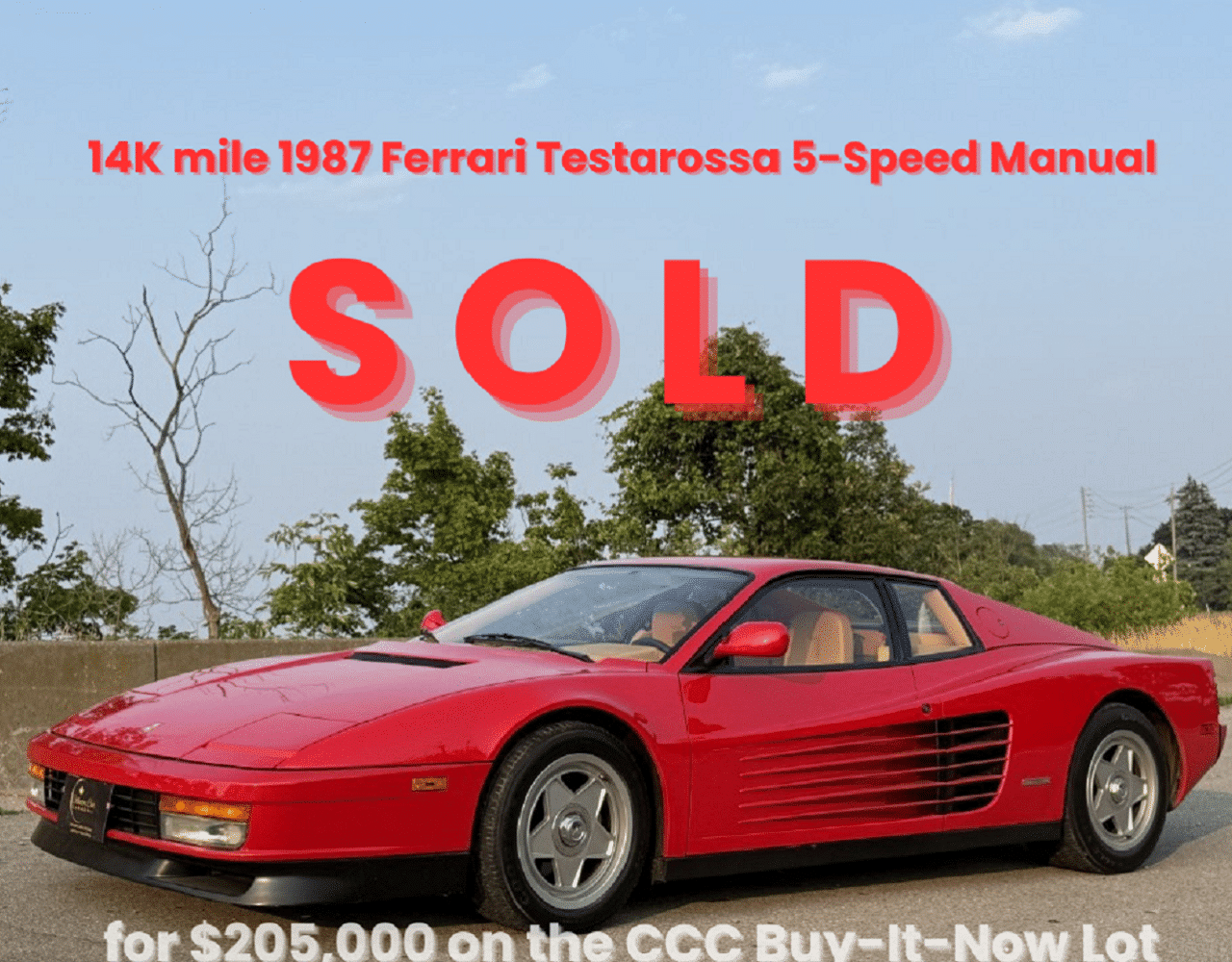14K mile 1987 Ferrari Testarossa 5-Speed Manual